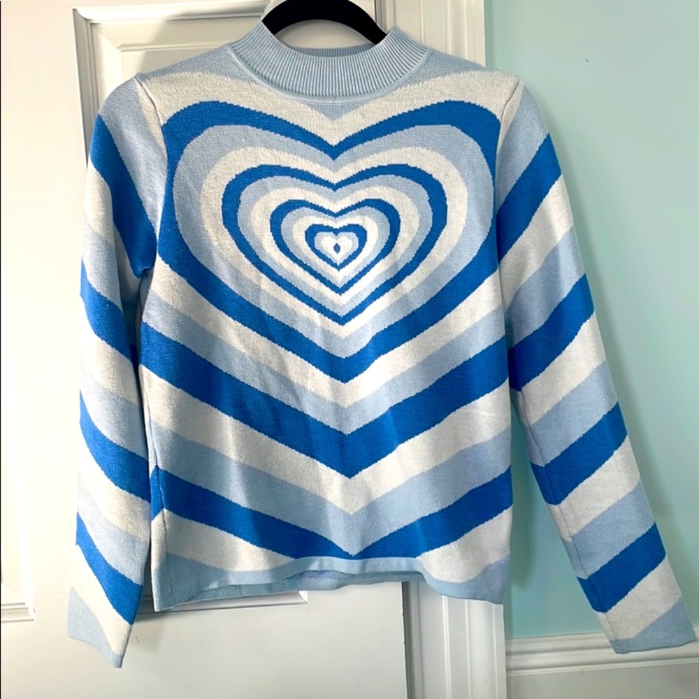 Blue Heart Sweater